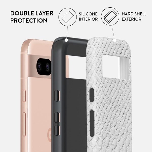 Glacial Desert - White Snakeskin Google Pixel 8a Case Fashion - Image 2