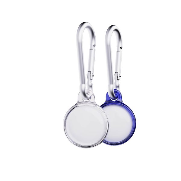 EvoPop - Apple AirTag Case Bundle (x2)  - Electric Blue and Clear Discount - Image 5